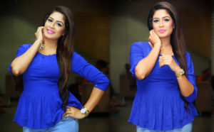 Maheshi Madushanka Blue Top Photo Collection
