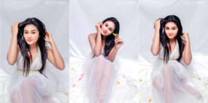 Nethra Weerasinghe Wears a White See Through Dress