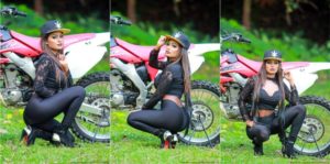 Zara Elizabeth Poses With CRF Bike