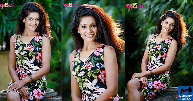 Chulakshi Ranathunga In Colorful Dress Cute Smile