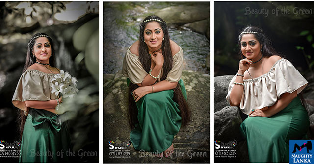 Dilini Lakmali Hot Photoshoot In Green Dress