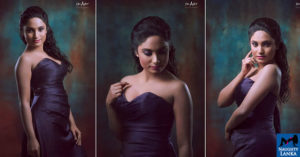 Dulanjalee Rupasinghe Hot In Dark Purple Dress