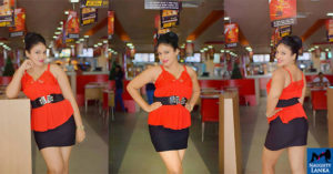 Gayathri Kanchanamali Hot Photos In Red Mini Dress