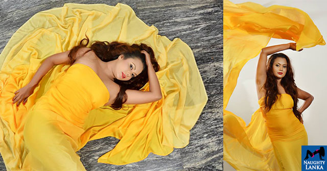 Gayesha Perera Looks Stunning In Yellow Saree