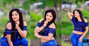 Malsha Salani Jayawardana Hot In Blue Top and Denim