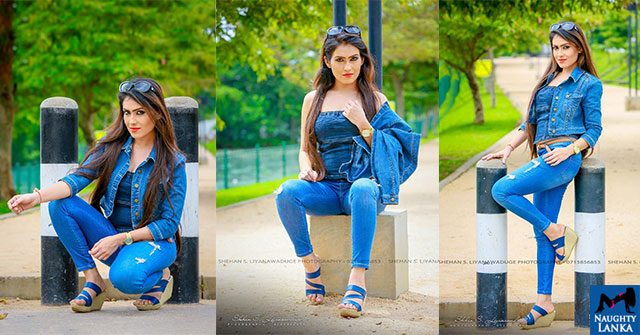 Himaya Bandara Poses In A Denim Outfit