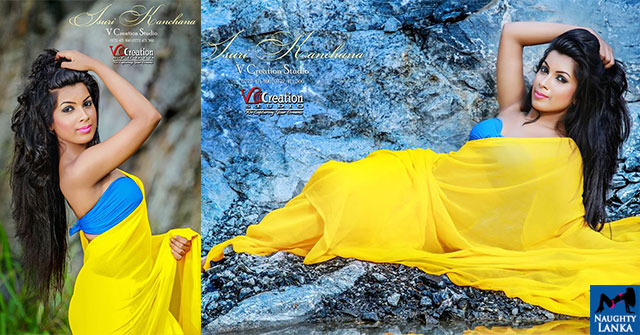 Isuri Kanchana In Hot Yellow Saree