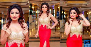 Lakmali S Perera Hot Photoshoot In Red Dress