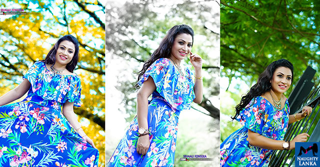 Srimali Fonseka Blue Dress Hot Photos