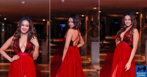 Anjali Vinodya Flashes In Red Dress