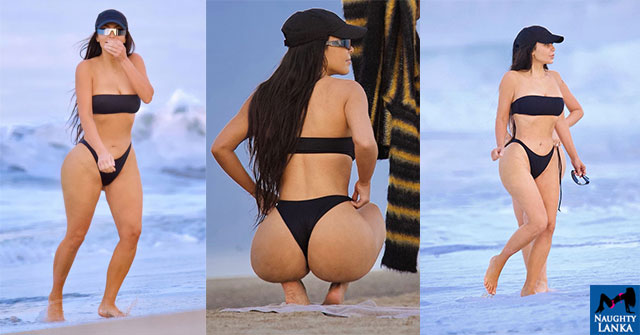 Kim Kardashian Thong Bikini At Malibu Beach