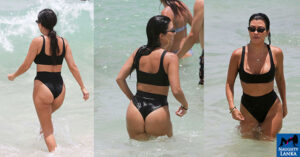 Kourtney Kardashian Hot Pics In Black Bikini